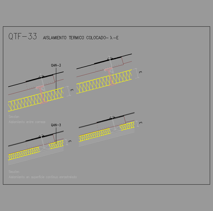 Bloque Autocad Aislamiento térmico colocado